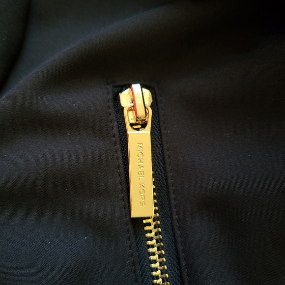 Michael Kors Women Black Full Zip Hooded Belted Fleece Lined Coat Jacket - Picture 12 of 14